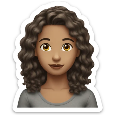 Young model brunet wavy hair  sticker