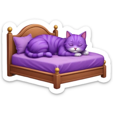 Un gato morado durmiendo en una mansión  sticker