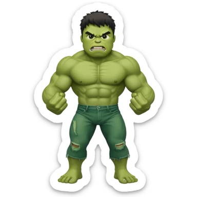 Angry hulk with big fist only till chest sticker