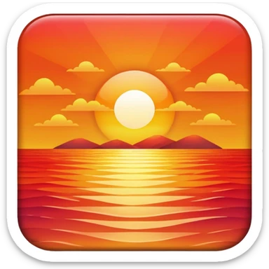 sunset over ocean sticker