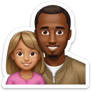 p diddy with a little girl sticker