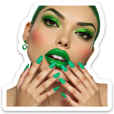 Lips with nails  sticker