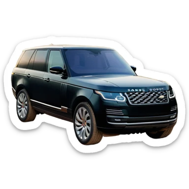 Range Rover (2022) – cinematic-realistic Range Rover emoji, its elegant black body gleaming under the soft light of dawn as it glides effortlessly across rugged terrain. The powerful V8 engine hums as it conquers rocky hills and dense forests, blending luxury with off-road prowess. Inside, the cabin is an oasis of comfort, showcasing leather, wood, and the latest technology in a seamless, sophisticated design. sticker
