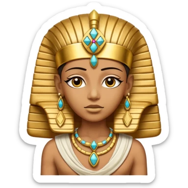 Mummy Pharaoh: Bandaged body with golden headdress and jeweled amulet.
 sticker