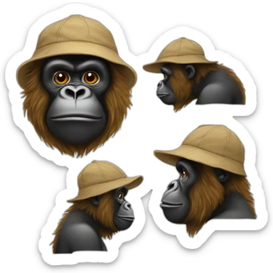 Gorille avec un bonnet de natation sticker