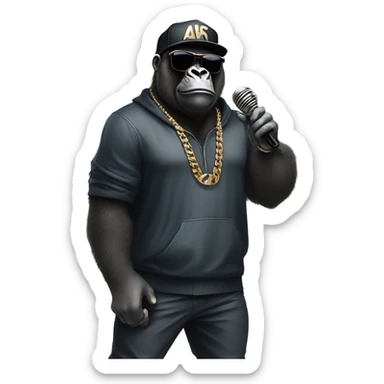 Rapping Gorilla sticker