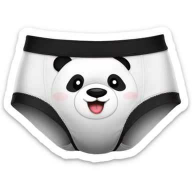 Panda wear underpants sticker