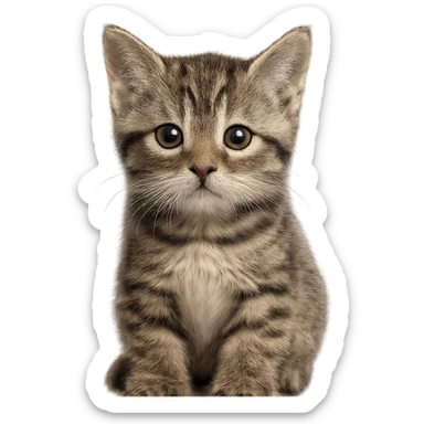 A kitten with a puppy-like gaze sticker