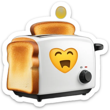 a toast on a toaster with a toaster on the toast sticker