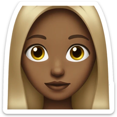 Girl with long brown hair green eyes and long lashes sticker
