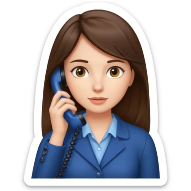 ￼ Brunette Haired Girl on the phone  sticker