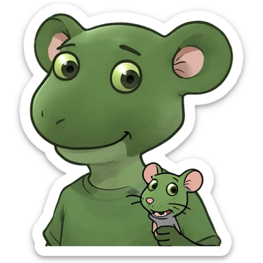 A cute boy with a mouse  sticker