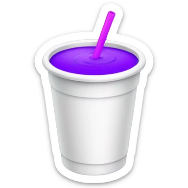 white party cup with purple drink sticker