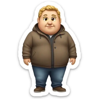 Fat guy in little coat  sticker