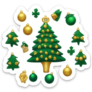 Christmas tree with Notre Dame ornaments  sticker