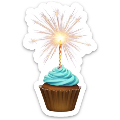 Cupcake with Sparklers sticker