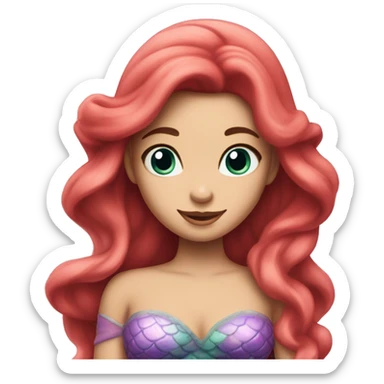 Create the Twin mermaid sister of Ariel who looks identical sticker