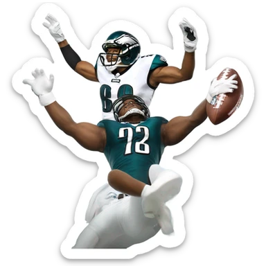 Eagles football player flying over the liberty bell sticker