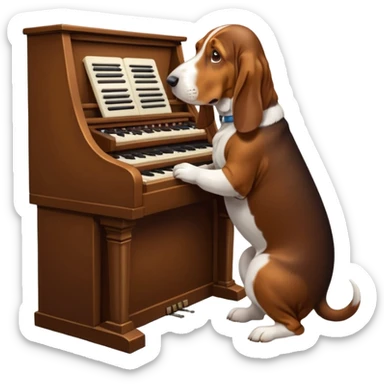 bassethound playing hammond sticker