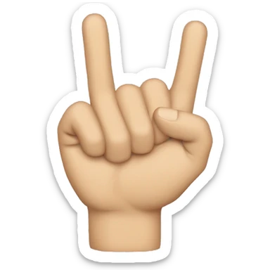 hang tough hand sign with kiss sticker