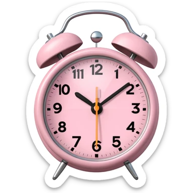 Please make me an alarm clock that will show six o'clock in the morning and make it in the style of ios 18.1 and aesthetic and the color is light pink sticker