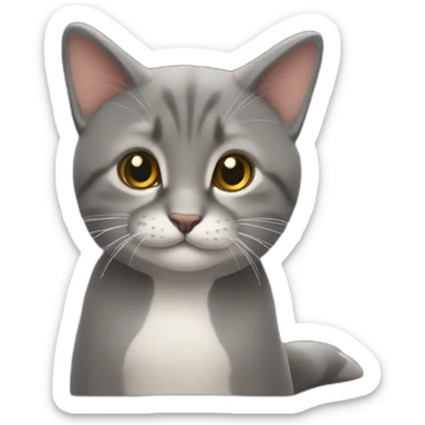 Chat qui chauvauche un dauphin sticker