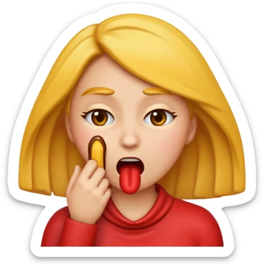 Women emoji choking herself  sticker