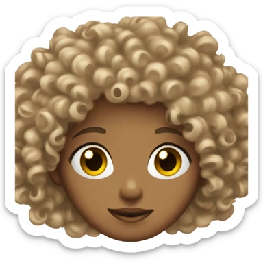 CBrown curly hair with light skin and love eyes  sticker