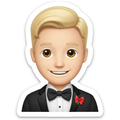 Gentleman bow tie emoji face sticker