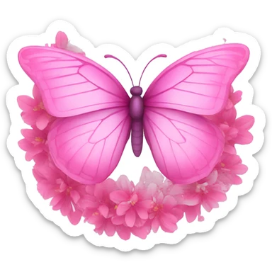 pink halo around pink butterfly sticker