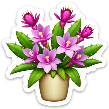 big bouquet Orchid Cactus, luxuriant, stem, leaf sticker