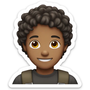 smiling boy with mixed skin sticker