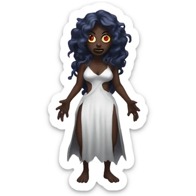 Make a full body demon woman sticker