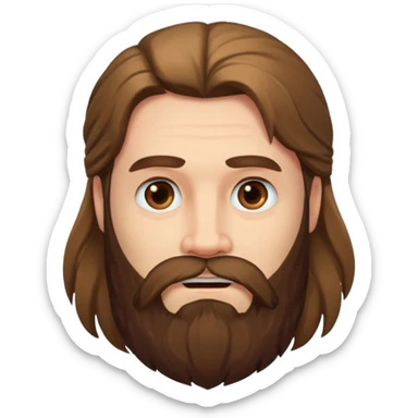 long haired bearded man sticker