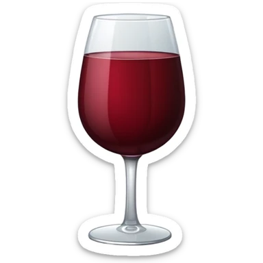 glass of wine in sticker style with a white stroke around that a little shadow sticker