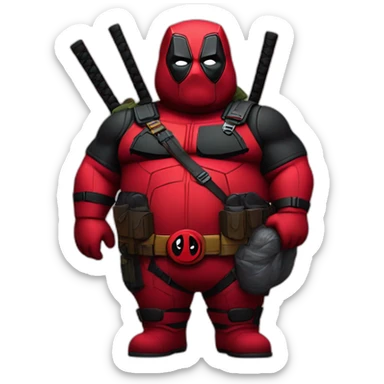 Deadpool fat sticker
