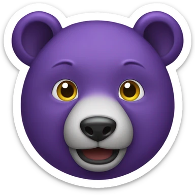 purple bear  sticker