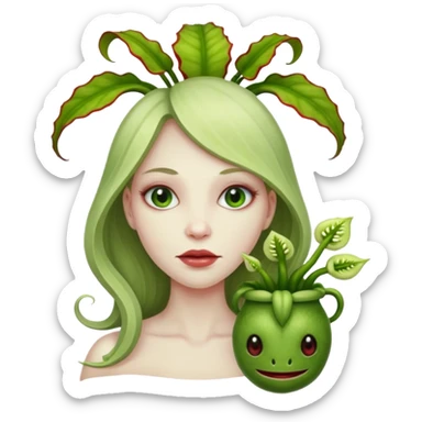 Mujer planta carnivora sticker