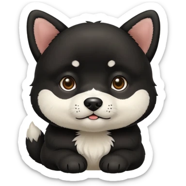 black shiba baby dog sticker