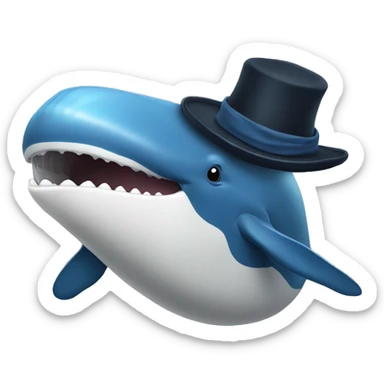 whale with a hat sticker