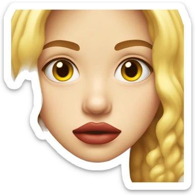 Yellow emoji with pouty lip sticker