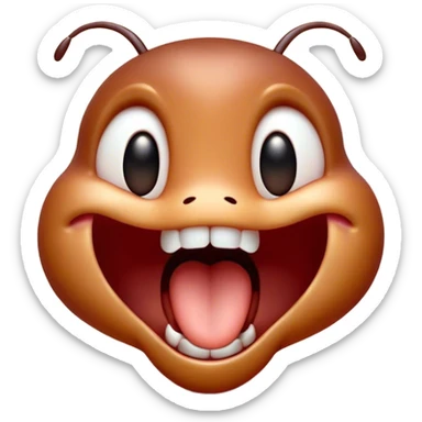 Cinematic Adorable Yawning Ant Portrait Emoji, Head tilted slightly with a dramatic, wide-open yawn, showcasing a tiny, segmented body with softly drooping features and sleepy, half-closed eyes, Simplified yet irresistibly cute features, highly detailed, glowing with a soft, cozy natural glow, high shine, relaxed yet expressive, stylized with a dash of whimsical charm, soft glowing outline, capturing the essence of a drowsy ant that appears ready to stretch out for a nap! sticker