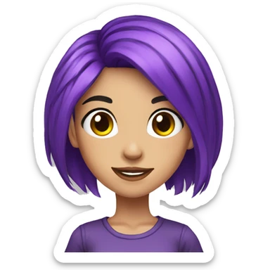 gamer girl purple hair piercings sticker