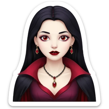 Vampire lady Pale queen with ruby necklace sticker