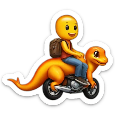 Ryan gosling riding a charmander sticker