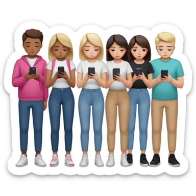 depressive people using tiktok sticker