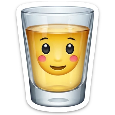 small shot glass, filled with clear liquid sticker