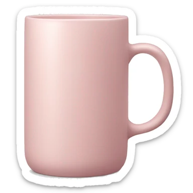 Tall pastel pink mug bottle with handle  sticker