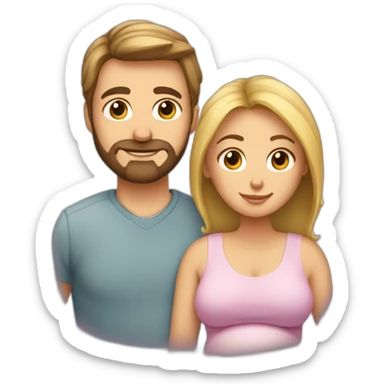 pregnant lady with guy trimmed beard sticker