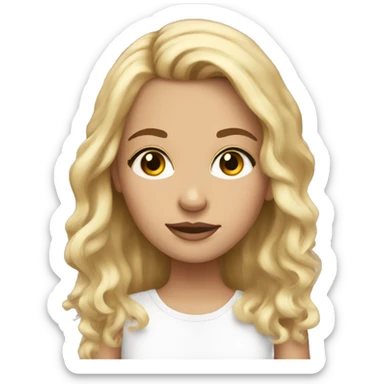 a half brown half blonde haired cute white woman with lashes  sticker
